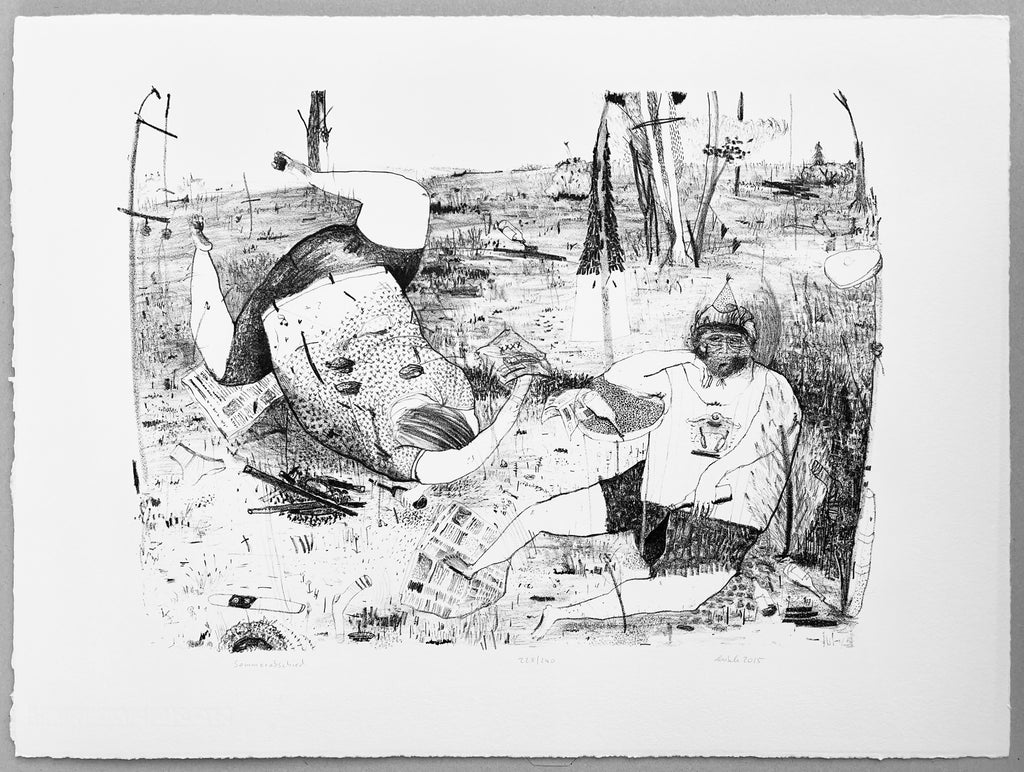 Lithografie auf Büttenpapier von Sarah Deibele