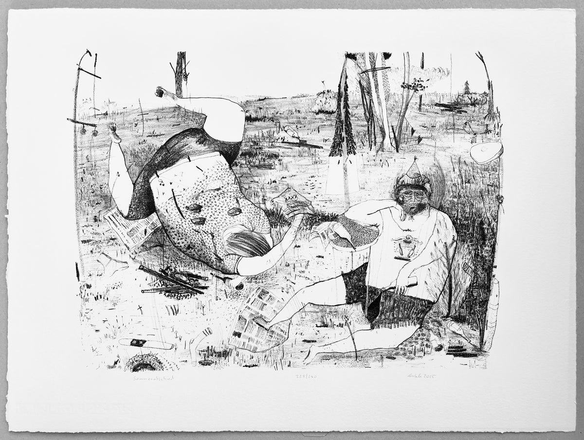 Lithografie auf Büttenpapier von Sarah Deibele