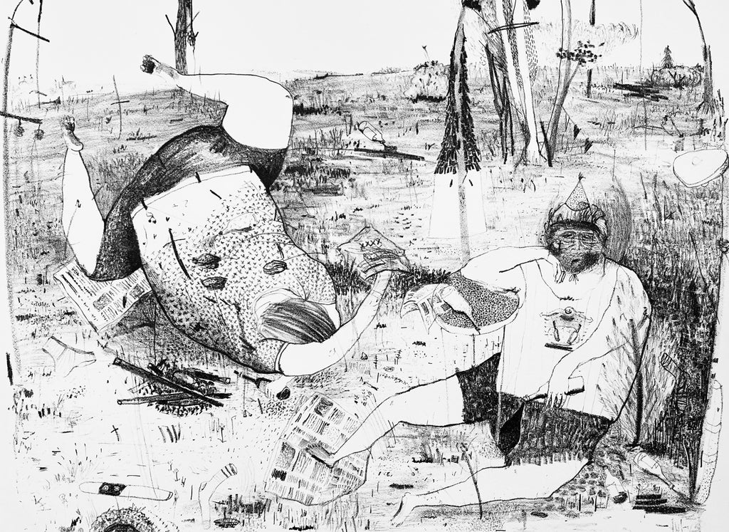 Lithografie auf Büttenpapier von Sarah Deibele
