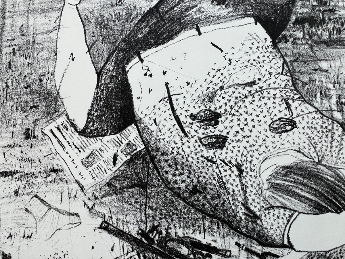 Lithografie auf Büttenpapier von Sarah Deibele