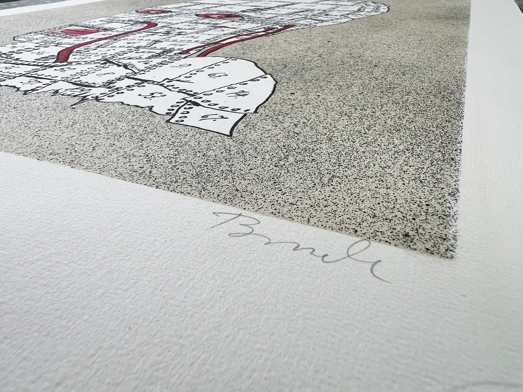 Mischtechnik auf Büttenpapier von Helmut Brade