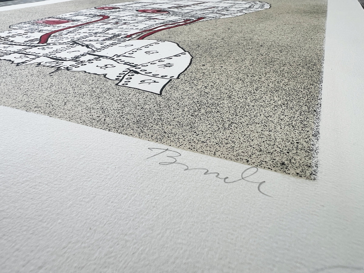 Mischtechnik auf Büttenpapier von Helmut Brade